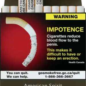A pack of American Spirit Cigarettes with organic tobacco label and eco-friendly packaging.