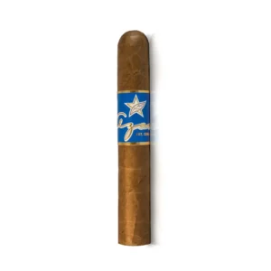 Close-up of Azan Blue Robusto cigar showcasing its smooth construction.
