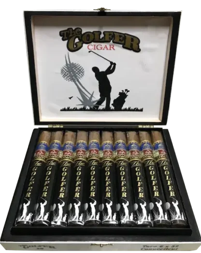 : Close-up of the Golfer Connecticut Toro’s smooth Connecticut wrapper.