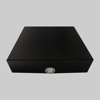 Compact 15-count cigar humidor with Spanish cedar lining and brown finish.