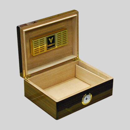 Interior view of the Cigar Humidor 40 Count Digital with Hygrometer showcasing cedar lining.