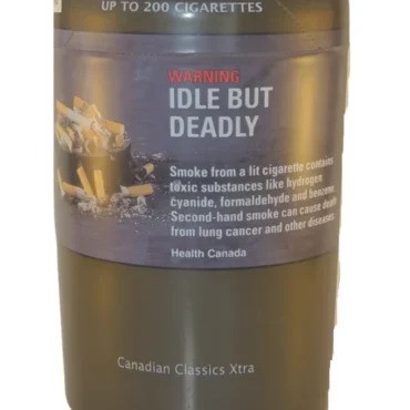 Canadian Classic Xtra Rolling Tobacco 100g Tub with Premium Blend.