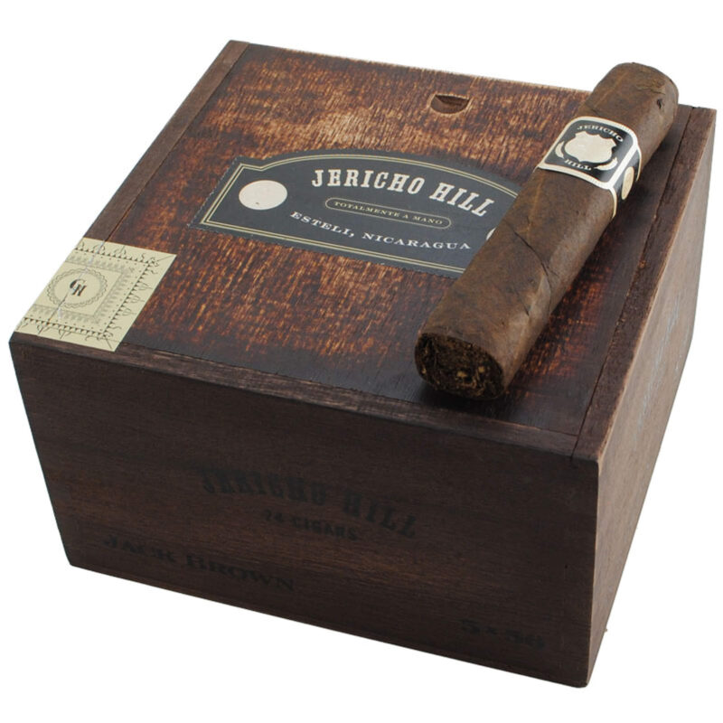 Box-pressed Crowned Heads Jericho Hill Jack Brown cigar close-up.