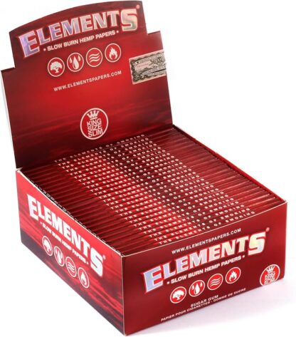 Elements Red Slim Slow Burn rolling paper | King size - Image 3