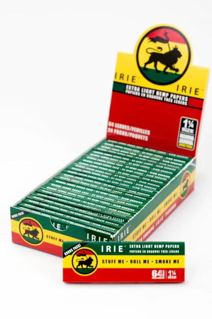 Close-up of Irie Extra Light Hemp Rolling Papers in King Size.