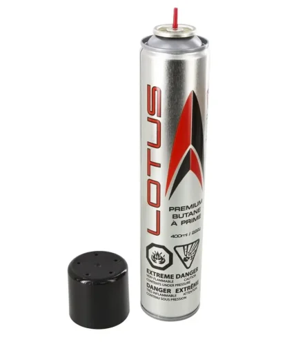 Refill lighters with Lotus Premium Butane for a clean burn.