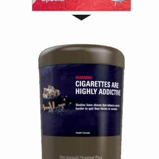 Macdonald Original Plus Rolling Tobacco 100g Tub Packaging.