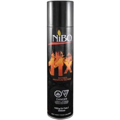 Image of Nibo Refined Premium Butane 162g canister with universal adapter.