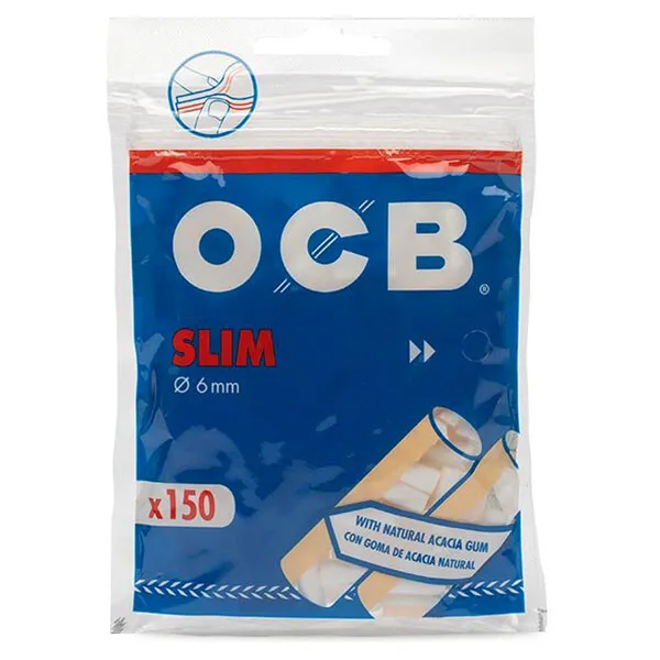 OCB Bag of 150 Slim Smoking Filters close-up