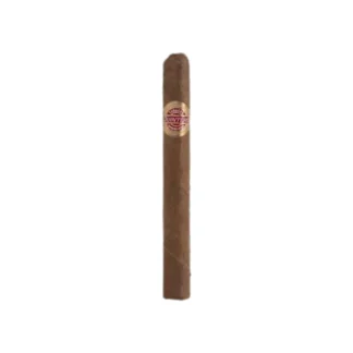 A close-up of a Quintero Panetelas cigar, showcasing its smooth, medium-brown wrapper and iconic band. The cigar rests elegantly on a wooden surface, emphasizing its hand-rolled craftsmanship and reputation as an approachable Cuban cigar with rich earthy and nutty flavor notes.