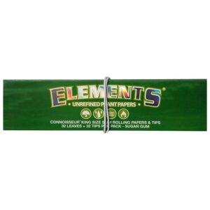 Elements Green Rolling Papers Slim King Size.
