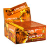 A sleek box of Lion Pride Unbleached Slim Rolling Paper showcasing eco-friendly, natural materials for a smooth smoking experience.