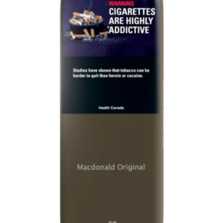 A 50-gram pouch of Macdonald Original tobacco. The packaging features a classic design with a beige and red color scheme and the Macdonald logo prominently displayed.