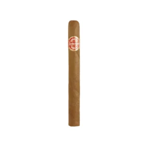 A Quintero Brevas Cuban cigar placed on a wooden surface, showcasing its medium-brown wrapper and classic Cuban band, symbolizing premium craftsmanship and authentic Cuban tradition.