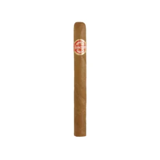 A Quintero Brevas Cuban cigar placed on a wooden surface, showcasing its medium-brown wrapper and classic Cuban band, symbolizing premium craftsmanship and authentic Cuban tradition.