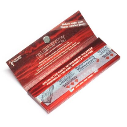 Elements Red Slim Slow Burn rolling paper | Classic Size - Image 2