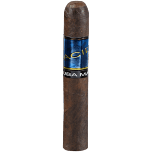 Drew Estate Acid Kuba Maduro Robusto cigar with rich dark wrapper.