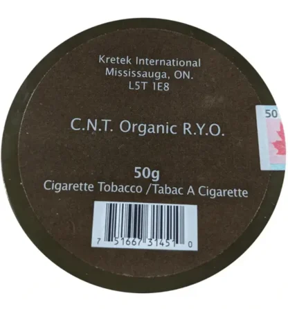 CNT Organic Rolling Tobacco 50g plastic can.