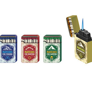 Duco Grand Jet Flame Match Lighter showing four styles.