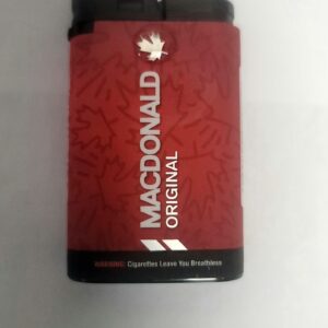 MacDonald Original Logo Lighter – Refillable metal lighter with windproof flame.