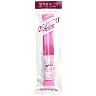 Kush Wraps Pink Cookies terpene-infused hemp wraps packaging.
