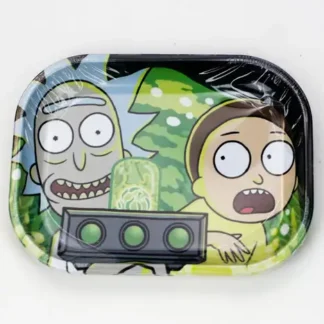 Cartoon Mini Rolling Tray with colorful design and raised edges