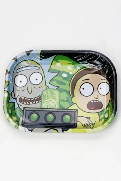 Cartoon Mini Rolling Tray with colorful design and raised edges