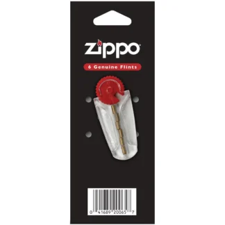 Close-up of Zippo flints inside packaging.