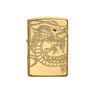 Zippo Gold Plated Chinese Dragon Lighter.