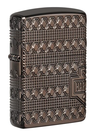 Windproof Harley-Davidson Zippo lighter with a brushed chrome finish and durable design.