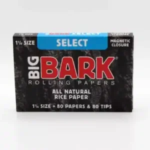 Ultra-thin Big Bark rice rolling papers in eco-friendly packaging.