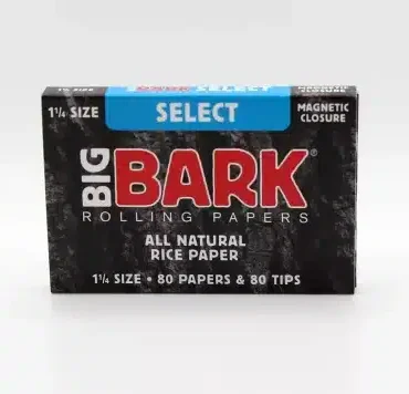 Ultra-thin Big Bark rice rolling papers in eco-friendly packaging.