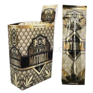 Billionaire Hemp Wraps Natural pack and box front view