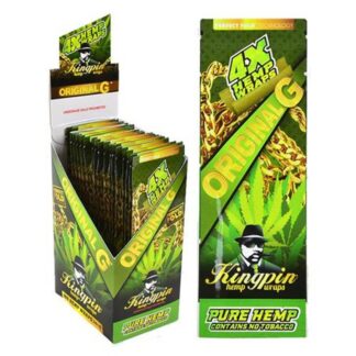 Kingpin Hemp Wraps Original G pack with resealable pouch and box.