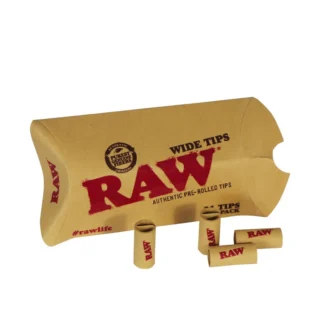 RAW Authentic Pre-Rolled Wide Tips Packaging