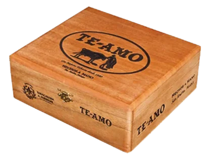 Te Amo WSS Cuba Blend Toro cigar with smooth Cuban-seed wrapper in a wooden box.