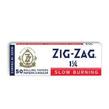 Zig Zag Slow Burning 1 1/4 Rolling Papers with smooth texture.