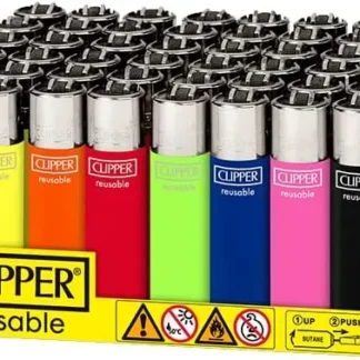 Clipper box of 48 Mini Reuseable lighters.