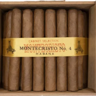 Montecristo No. 4 box of Cuban Cigars in a box.