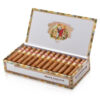 Close-up of Romeo Y Julieta Wide Churchills box of 25 Cuban Cigars showing rich texture.