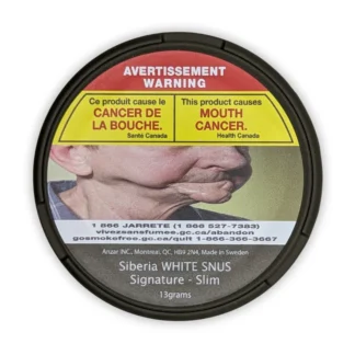 Siberia WHITE SNUS Siberia Signature Slim can with extra strong mint flavor