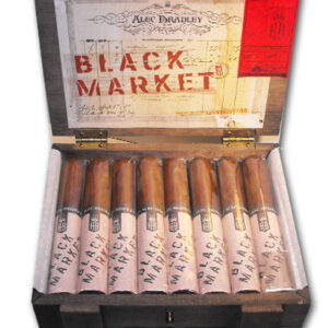 Alec Bradley Black Market Robusto box with 20 premium cigars.