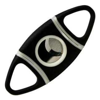 Blink Rubberized Cigar Cutter 54 Gauge Black – Lightweight twin blade cutter with rubberized grip for smooth cigar cuts.