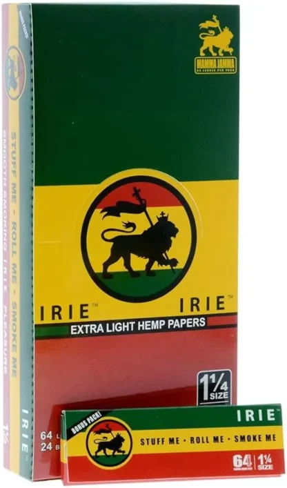 Irie Hemp small 1 1/4 size Rolling paper Box deal.