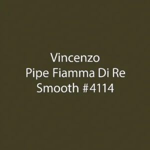 High-resolution image of the Vincenzo Fiamma Di Re Smooth #4114 smoking pipe featuring a polished briarwood finish and curved stem.