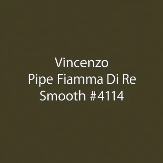 High-resolution image of the Vincenzo Fiamma Di Re Smooth #4114 smoking pipe featuring a polished briarwood finish and curved stem.