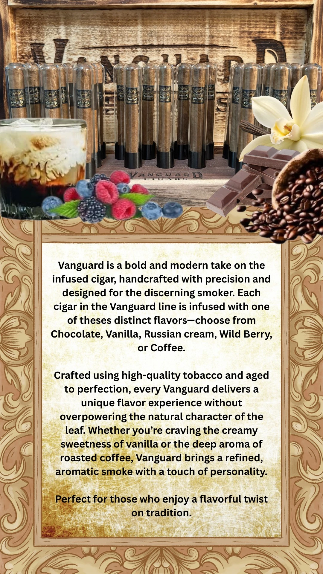 Vanguard Flavored Tubes 2-Pack – Russian Cream, Vanilla, Chocolate, Coffee