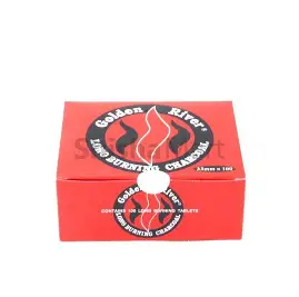 100 pieces of Golden River Long Lasting Charcoal in a 33mm size.